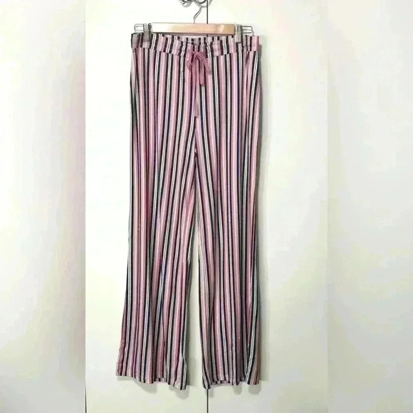 Ink +Ivy Women’s PJ Bottoms Pink Navy Blue White Striped Wide Leg size Small NWT - Picture 1 of 8